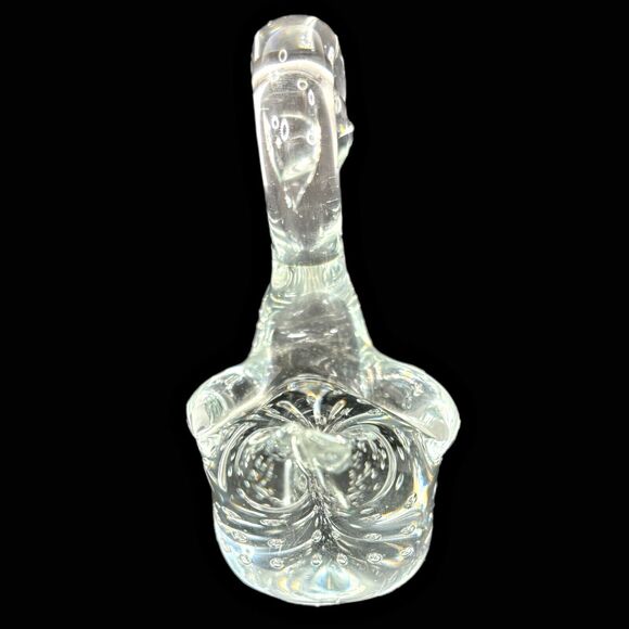 Hand Blown Glass Swan Paperweight Figurine Controlled Bubble Art Glass Vintage - Picture 4 of 7